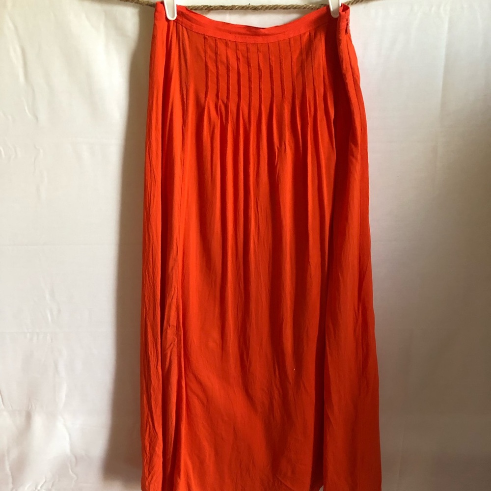 Orange cotton maxi skirt  perfect for Fall